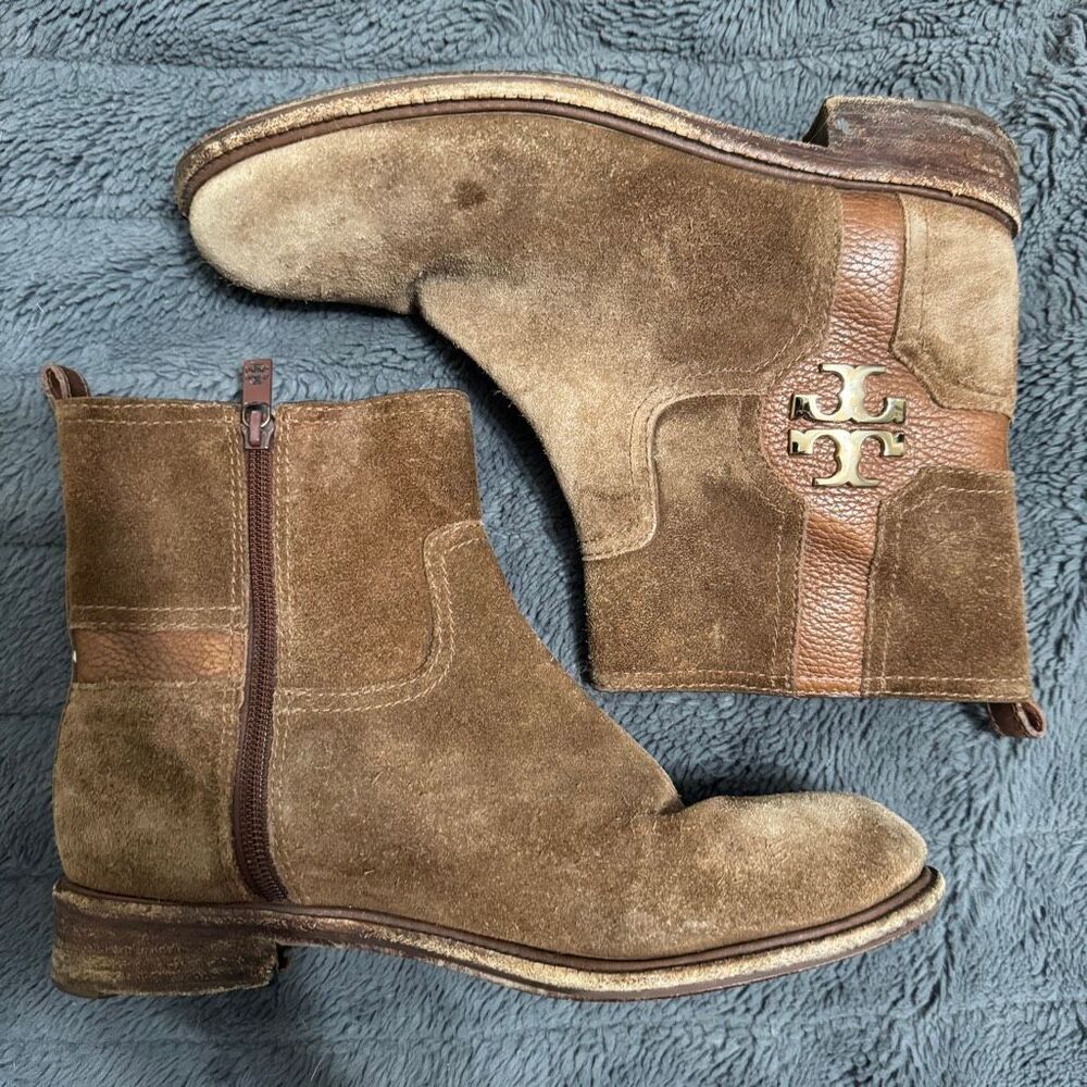 Tory Burch Alaina brown suede ankle boots size 10